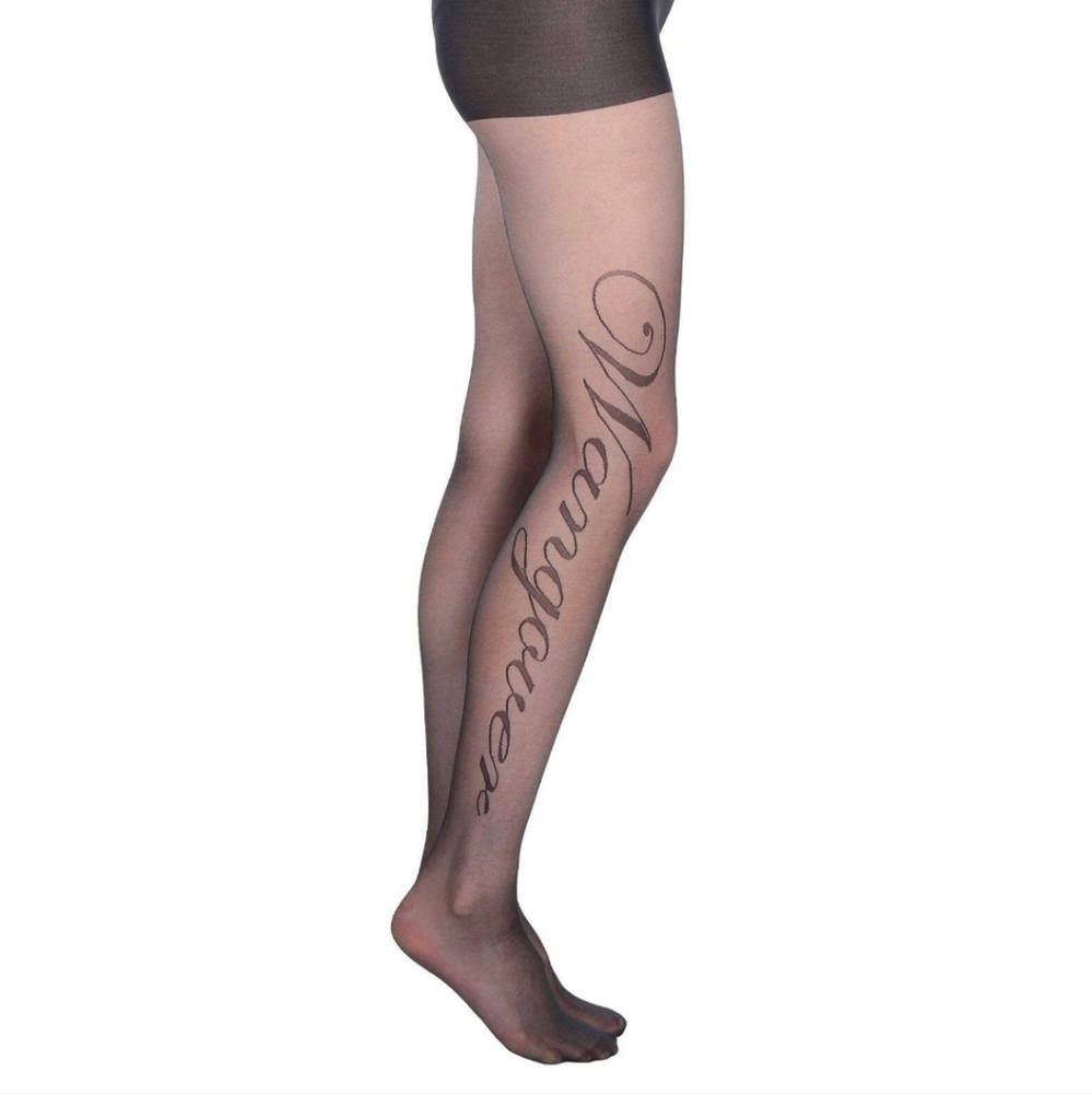 NIB Alexander Wang Black Sheer Designer Pantyhose Stockings S/M